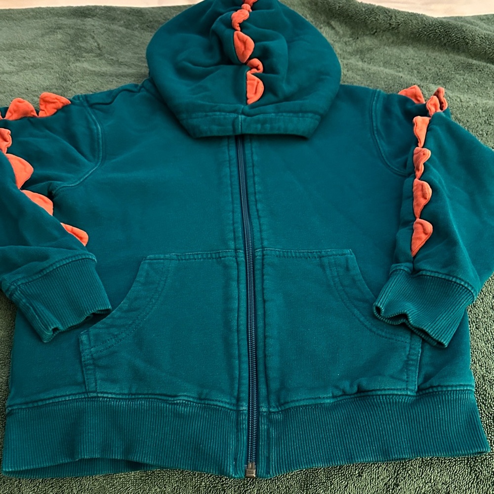 Hanna Andersson Turquoise Hoodie with Coral Highlights